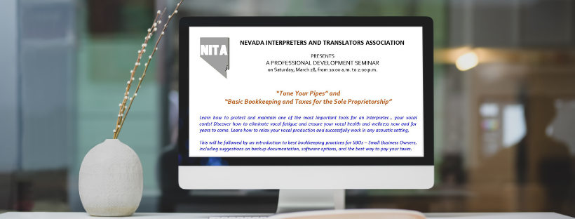 Canceled: 2-in-1 Continuing Education Seminar: Tune Your Pipes & Basic Bookkeeping and Taxes for the Sole Proprietorship