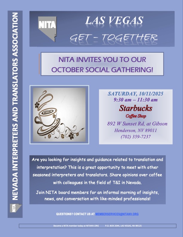 JOIN NITA on Saturday, October 11, 2025 for Our Get - Together